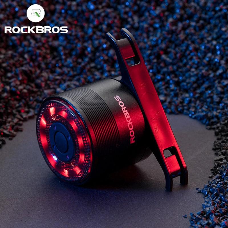 ROCKBROS Bicycle Rear Light 5 Light Modes Colorful Lamp Bike Tail Light Aluminum MTB Road Saddle Seatpost Cycling Taillight - Pogo Cycles