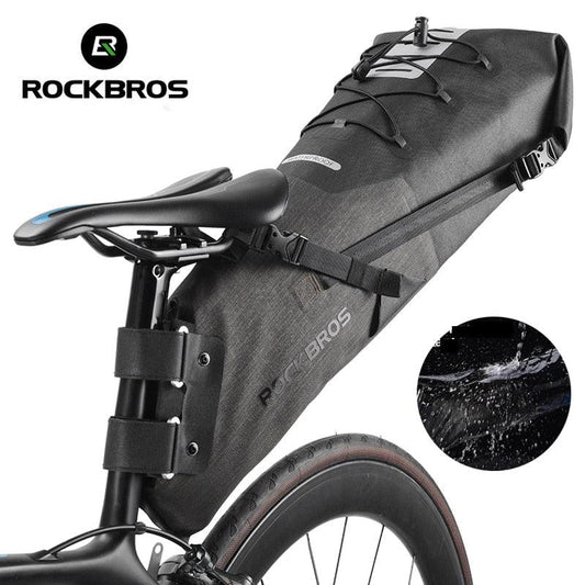 ROCKBROS Bike Bag Waterproof Reflective 10L Large Capacity Saddle Bag Cycling Foldable Tail Rear Bag MTB Road Trunk Bicycle Bag - Pogo Cycles