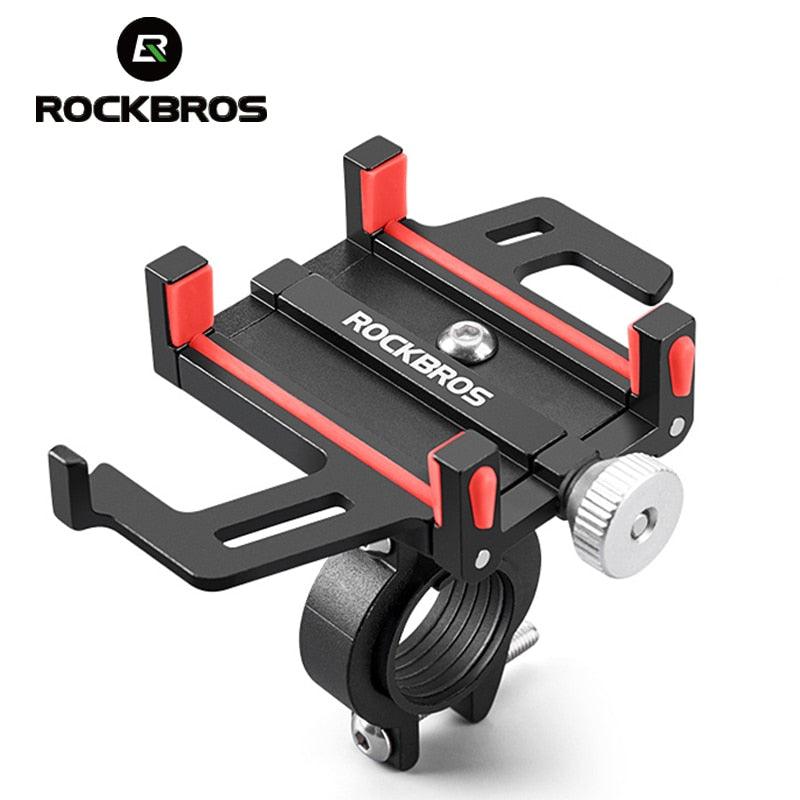 ROCKBROS Phone Holder Motorcycle Electric Bicycle Smartphone CNC Aluminum Alloy Bracket Five Claws Mechanical Bike Phone Holder - Pogo Cycles