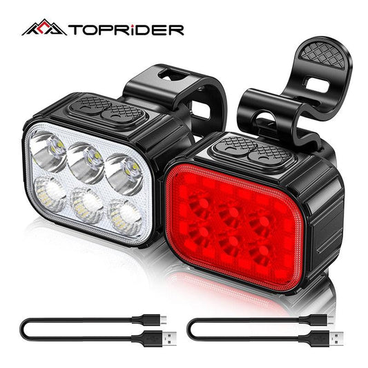 TOPRIDER 550LM Bike Light Front Lamp USB Rechargeable T6 LED 1100mAh Bicycle Light Waterproof Headlight Bike Accessories - Pogo Cycles