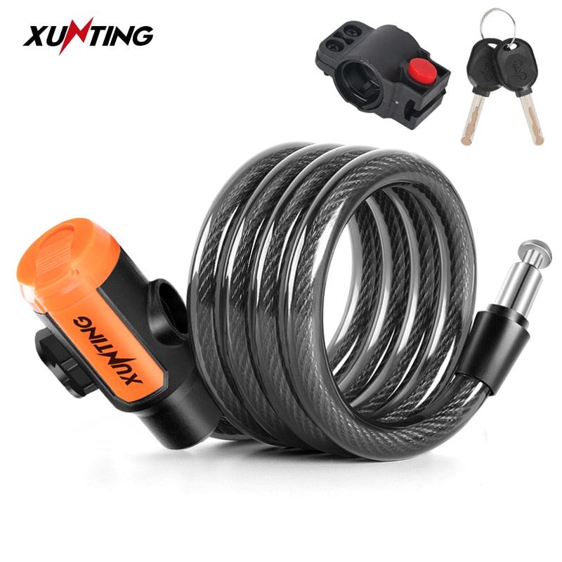 Xunting Bike Lock Coiled Secure Keys - Pogo Cycles